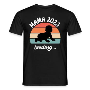 Maman 2023 Chargement de bébé Jeunes filles enceintes - T-shirt homme - noir - Devant - AI Model Male 178 light (178cm)