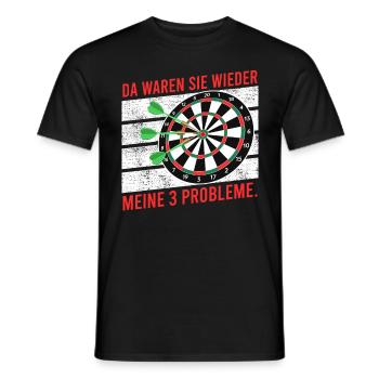 Il y a encore mes 3 problèmes de fléchettes joueurs de fléchettes - T-shirt homme - noir - Devant - AI Model Male 178 light (178cm)