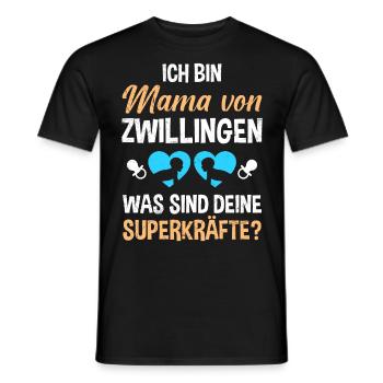 Zwillingsmama Mutter von Zwillinge Jungen Mama - Männer T-Shirt - Schwarz - Vorne - AI Model Male 178 light (178cm)