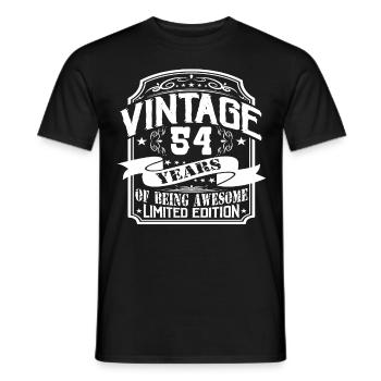 Birthday Vintage 54 Years Limited Edition - Men's T-Shirt - black - Front - AI Model Male 178 light (178cm)