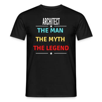 Der Mann Der Mythos Die Legende ARCHITECT - Männer T-Shirt - Schwarz - Vorne - AI Model Male 178 light (178cm)