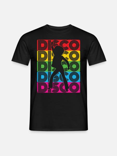 Disco 70s 80s Disco Party Outfit DiscoTheque - T-shirt męski - czarny
