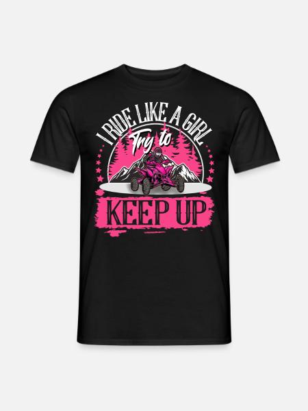 Quad ATV Offroad Quadfahrerin - Männer T-Shirt - Schwarz