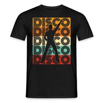 70s Disco 80s Disco Party Outfit DiscoTheque - Men's T-Shirt - black - Front - AI Model Male 178 light (178cm)