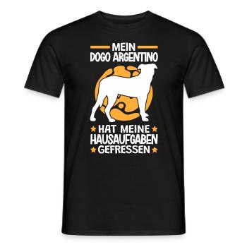 Dogo Argentino hat meine Hausaufgaben gefressen - Männer T-Shirt - Schwarz - Vorne - AI Model Male 178 light (178cm)