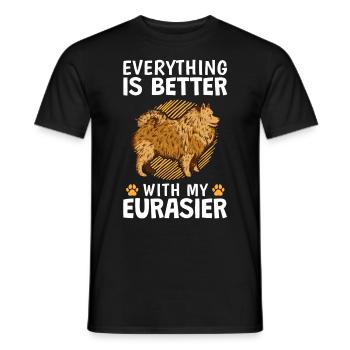 Everything is better with a Eurasian Eurasian Dog - Men's T-Shirt - black - Front - AI Model Male 178 light (178cm)