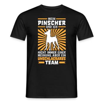 Zwergpinscher und ich sind unschlagbar Pinscher - Männer T-Shirt - Schwarz - Vorne - AI Model Male 178 light (178cm)