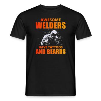 Schweißen Schweißer Metallkonstruktion Tattoos Bärte - Männer T-Shirt - Schwarz - Vorne - AI Model Male 178 light (178cm)