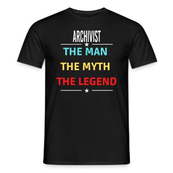 The Man The Myth The Legend ARCHIVIST - Men's T-Shirt - black - Front - AI Model Male 178 light (178cm)