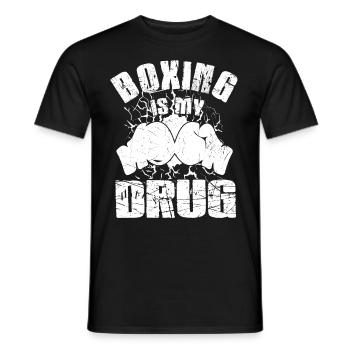 Boxing Is My Drug Boxing Gloves Funny Boxing Boxer - Männer T-Shirt - Schwarz - Vorne - AI Model Male 178 light (178cm)