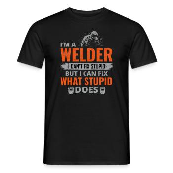 Welding Welder Metal Construction Ironworker - Men's T-Shirt - black - Front - AI Model Male 178 light (178cm)