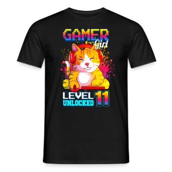 gamer girl 11ème anniversaire jeux vidéo de jeu - T-shirt homme - noir - Devant - AI Model Male 178 light (178cm)