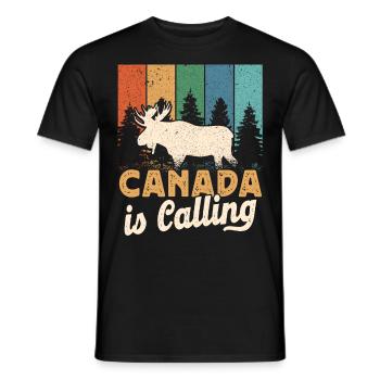 Le Canada appelle les canadiens à partir de vacances - T-shirt homme - noir - Devant - AI Model Male 178 light (178cm)