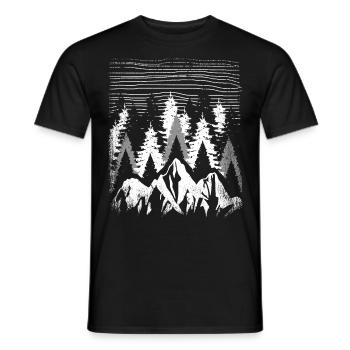 Wald Hiking Natur Bäume Outdoor Wandern Berge - Männer T-Shirt - Schwarz - Vorne - AI Model Male 178 light (178cm)
