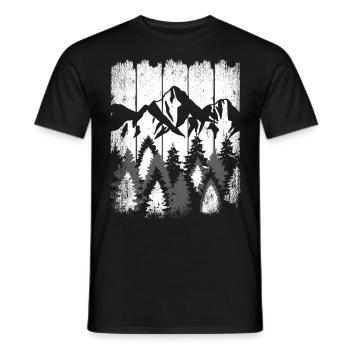 Wald Hiking Natur Bäume Outdoor Wandern Berge - Männer T-Shirt - Schwarz - Vorne - AI Model Male 178 light (178cm)