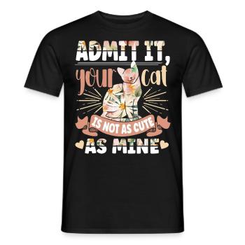Avouez-le, votre chat n’est pas aussi mignon que le mien - T-shirt homme - noir - Devant - AI Model Male 178 light (178cm)