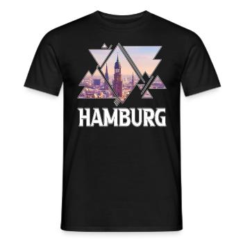 Hambourg Allemagne city skyline home love - T-shirt homme - noir - Devant - AI Model Male 178 light (178cm)
