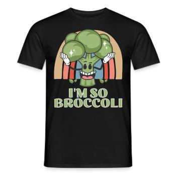 Broccoli Broccoli Vegetables Vegan - Men's T-Shirt - black - Front - AI Model Male 178 light (178cm)