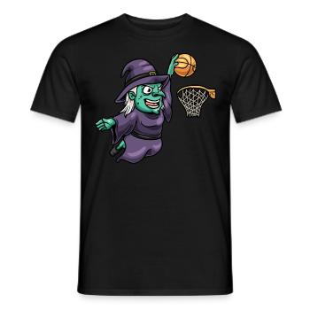 Hexe Basketball Sport Gruselig Halloween - Männer T-Shirt - Schwarz - Vorne - AI Model Male 178 light (178cm)