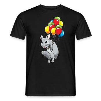 Chinchilla Ballon Nagetier Tier Luftballon - Männer T-Shirt - Schwarz - Vorne - AI Model Male 178 light (178cm)