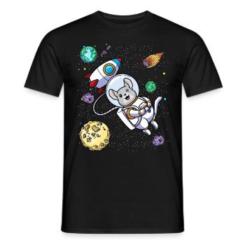Chinchilla dans l’espace Planète Rongeur Animal - T-shirt homme - noir - Devant - AI Model Male 178 light (178cm)