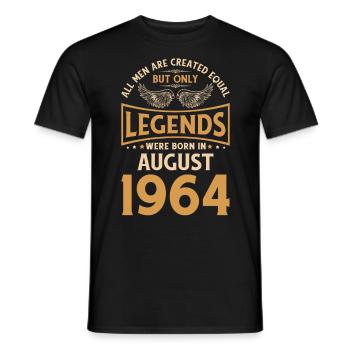 Anniversaire Les légendes ont été gebo en août 1964 - T-shirt homme - noir - Devant - AI Model Male 178 light (178cm)