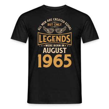 Anniversaire Les légendes ont été gebo en août 1965 - T-shirt homme - noir - Devant - AI Model Male 178 light (178cm)