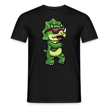 Tricératops Les dinosaures dansent avec des lunettes de soleil - T-shirt homme - noir - Devant - AI Model Male 178 light (178cm)