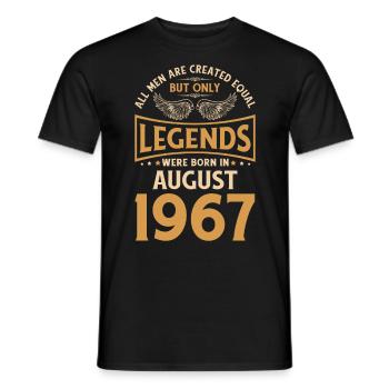 Anniversaire Les légendes ont été gebo en août 1967 - T-shirt homme - noir - Devant - AI Model Male 178 light (178cm)