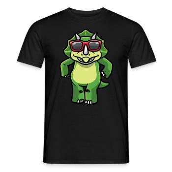 Tricératops Les dinosaures dansent avec des lunettes de soleil - T-shirt homme - noir - Devant - AI Model Male 178 light (178cm)