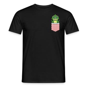 Tricératops Dinosaure en poche - T-shirt homme - noir - Devant - AI Model Male 178 light (178cm)