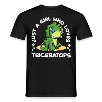Triceratops Dinosaurier Mädchen - Männer T-Shirt - Schwarz - Vorne - AI Model Male 178 light (178cm)