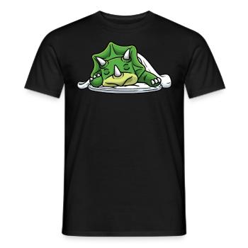 Sleeping Triceratops Dinosaur Napping - Men's T-Shirt - black - Front - AI Model Male 178 light (178cm)