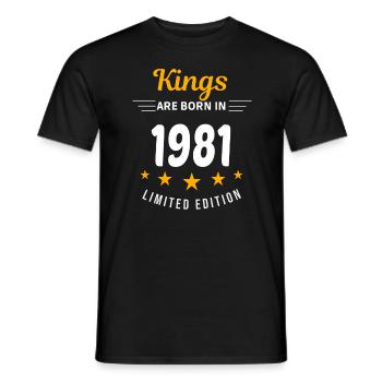 Kings SIND GEBOREN IM JAHR 1981 - Männer T-Shirt - Schwarz - Vorne - AI Model Male 178 light (178cm)