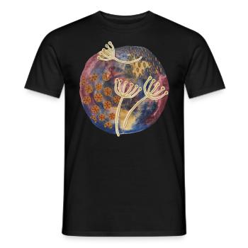 Abstrakte Blumenin Aquarell - Männer T-Shirt - Schwarz - Vorne - AI Model Male 178 light (178cm)