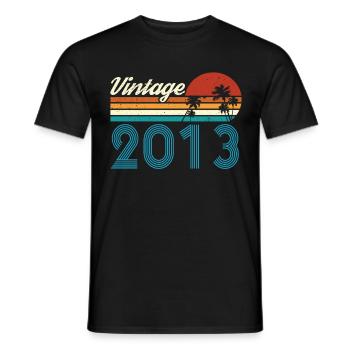 Vintage 2013 Vintage Birthday Retro Vintage - Men's T-Shirt - black - Front - AI Model Male 178 light (178cm)