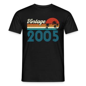Vintage 2005 Vintage Geburtstag Retro Vintage - Männer T-Shirt - Schwarz - Vorne - AI Model Male 178 light (178cm)