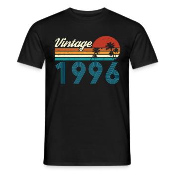 Vintage 1996 Vintage Birthday Retro Vintage - Men's T-Shirt - black - Front - AI Model Male 178 light (178cm)