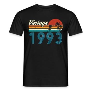 Vintage 1993 Vintage Birthday Retro Vintage - Men's T-Shirt - black - Front - AI Model Male 178 light (178cm)