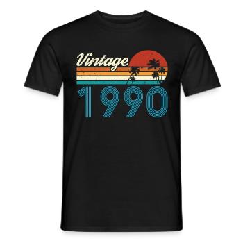 Vintage 1990 Vintage Geburtstag Retro Vintage - Männer T-Shirt - Schwarz - Vorne - AI Model Male 178 light (178cm)