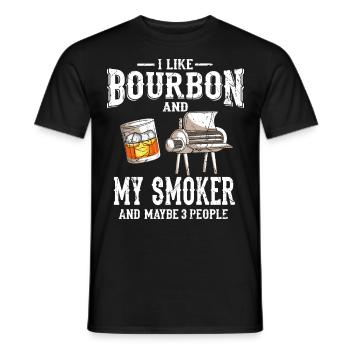 Ich Mag Bourbon Whiskey Smoker Grill Bbq Griller - Männer T-Shirt - Schwarz - Vorne - AI Model Male 178 light (178cm)