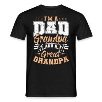 Je suis un père, un grand-père et un arrière-grand-père père pour la fête des pères - T-shirt homme - noir - Devant - AI Model Male 178 light (178cm)