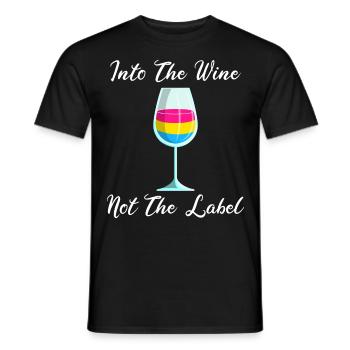 Dans le vin pas l’étiquette Lgbt Pansexual Pride - T-shirt homme - noir - Devant - AI Model Male 178 light (178cm)