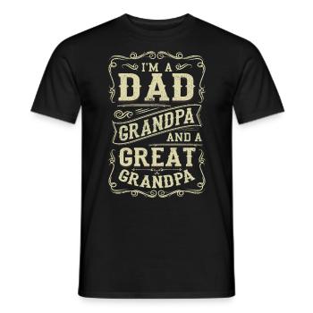 Je suis un père, un grand-père et un arrière-grand-père père pour la fête des pères - T-shirt homme - noir - Devant - AI Model Male 178 light (178cm)