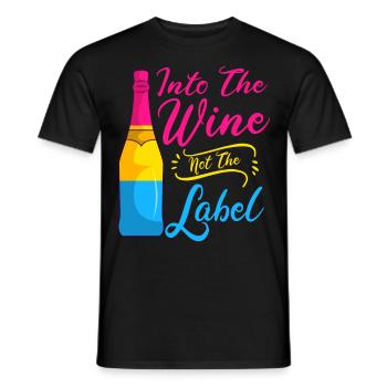 Dans le vin pas l’étiquette Lgbt Pansexual Pride - T-shirt homme - noir - Devant - AI Model Male 178 light (178cm)