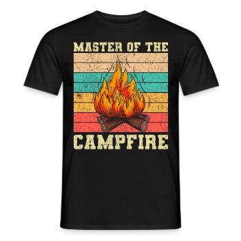 Master of Campfire Camping Camp Camping - Men's T-Shirt - black - Front - AI Model Male 178 light (178cm)