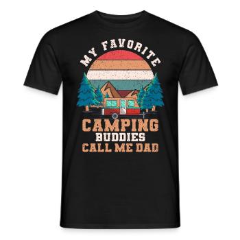 Camping Familie Camp Zelten Wohnwagen Wohnmobil - Männer T-Shirt - Schwarz - Vorne - AI Model Male 178 light (178cm)