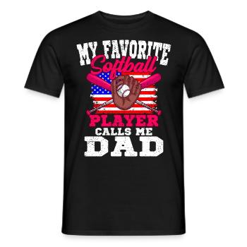 Lieblings Softballspieler Nennt Mich Papa Baseball - Männer T-Shirt - Schwarz - Vorne - AI Model Male 178 light (178cm)