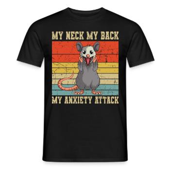 Lustiges Opossum Angstzustände Retro Vintage - Männer T-Shirt - Schwarz - Vorne - AI Model Male 178 light (178cm)
