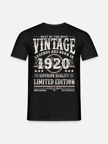 Legenden werden 1920 geboren - Männer T-Shirt - Schwarz